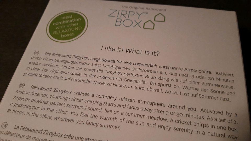 ORIGINAL RELAXOUND ZIRPY BOX ZIRPYBOX SET HOLZ NATUR ENTSPANNUNG in Hamburg