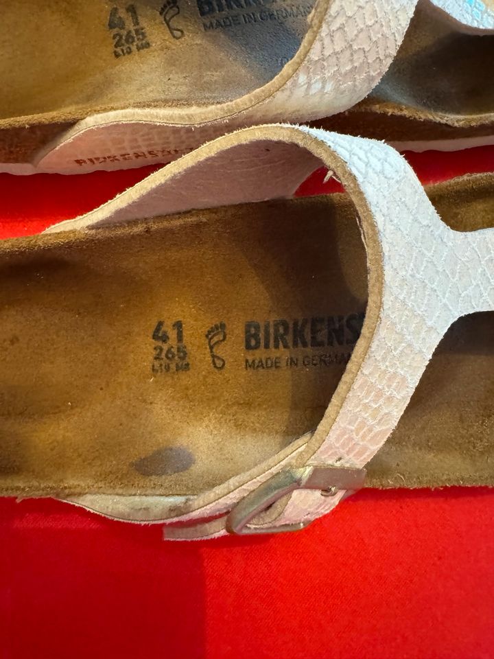 Birkenstock Zehentrenner Gr. 41 in Weiss in Kamp-Lintfort