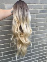 Perücke wellig blond Ombre Hochwertig Wie Echthaar Lang Pony Wig Essen - Rüttenscheid Vorschau