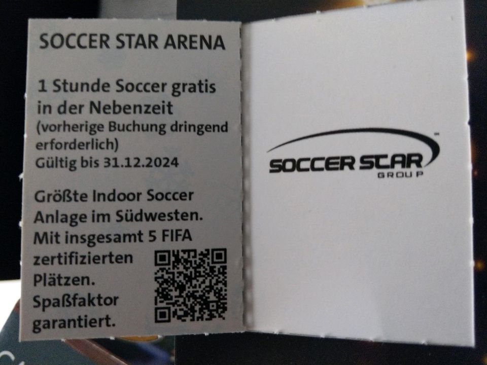 Gutschein Soccer Star Arena 1 Stunde gratis in Homburg