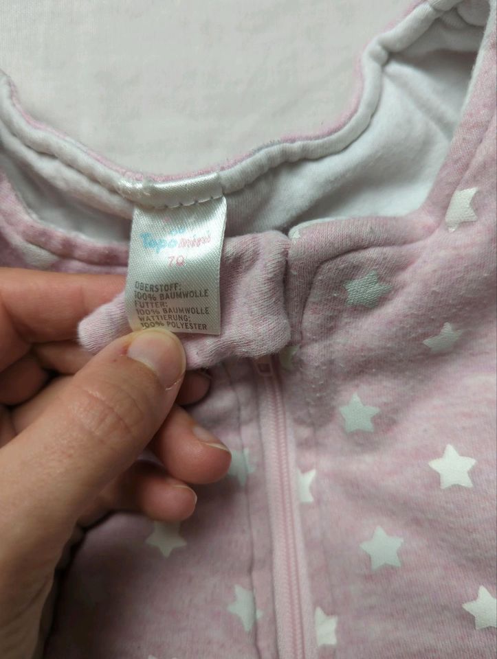 Baby Schlafsack 70 cm , rosa, grau mit Sternen in Hennef (Sieg)