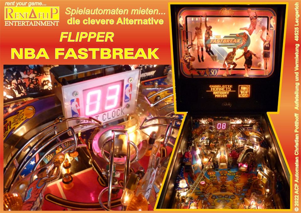 Flipper-Automat NBA-FASTBREAK Flipper mieten in Lengerich