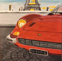 Acrylbild Ferrari Dino 246 rot auf Leinwand, Original, Poster Pop Bayern - Aichach Vorschau