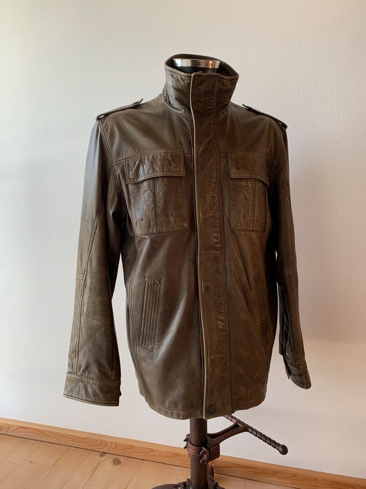 NORTHLAND Herren Lamm- Lederjacke Bikerstil Braun Used Look Gr.52 in Büchlberg