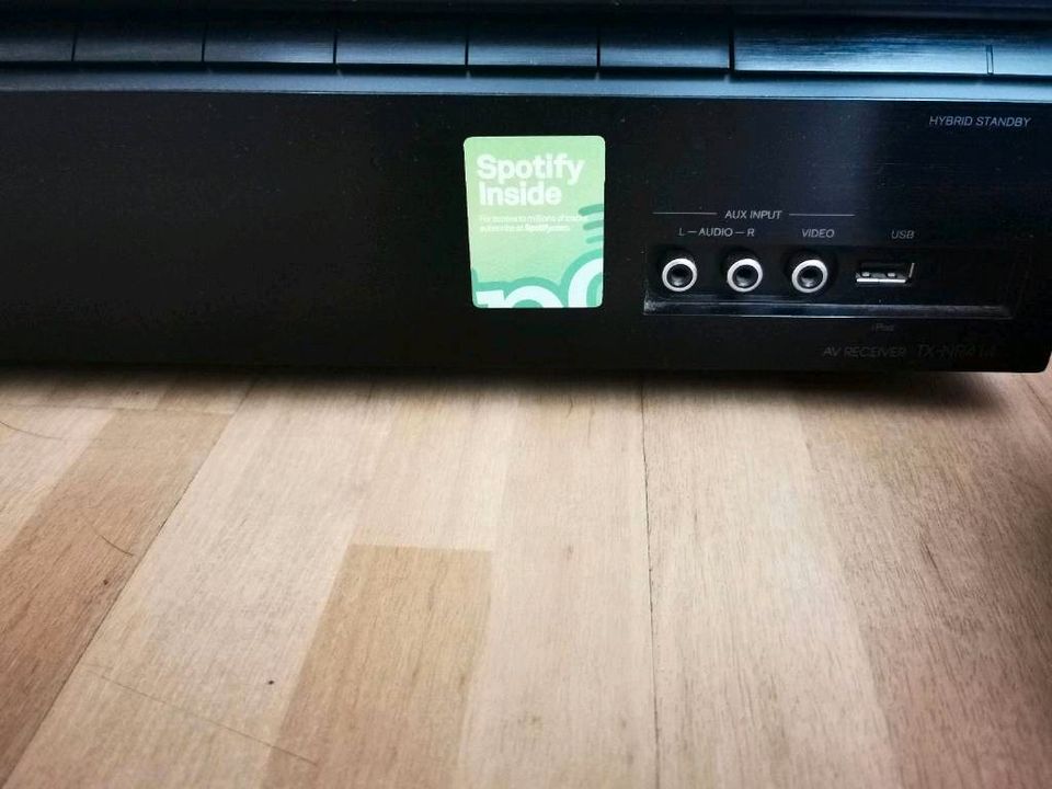 Onkyo TX-NR414 AV Receiver mit Boxen Bassbox und Verkabelung in Freiburg im Breisgau