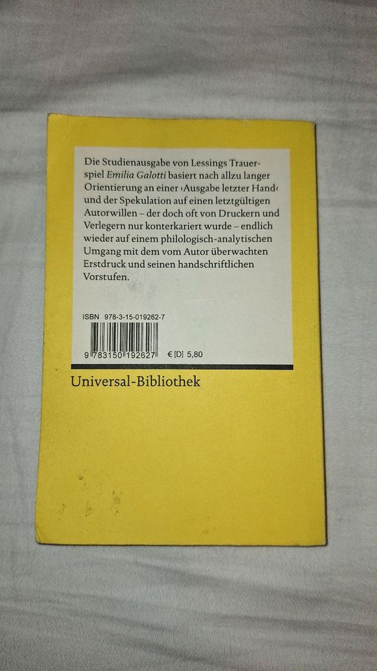 Studienausgabe Emilia Galotti Autor G.E. Lessing in Korntal-Münchingen