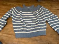 blau-weiss gestreifter Strick-Pulli - schulterfrei Thüringen - Mühlhausen Vorschau