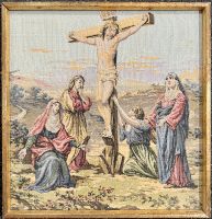 Altes in Seide gewebtes Bild der Kreuzigung Jesus Christus Rheinland-Pfalz - Wittlich Vorschau