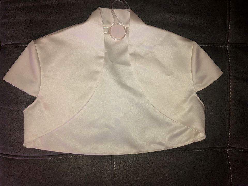 Bolero Jäckchen Brautkleid ivory/offwhite M in Bitterfeld