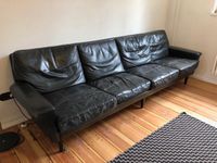 Elegantes Midcentury Ledersofa schwarz, Knollaera Berlin - Neukölln Vorschau