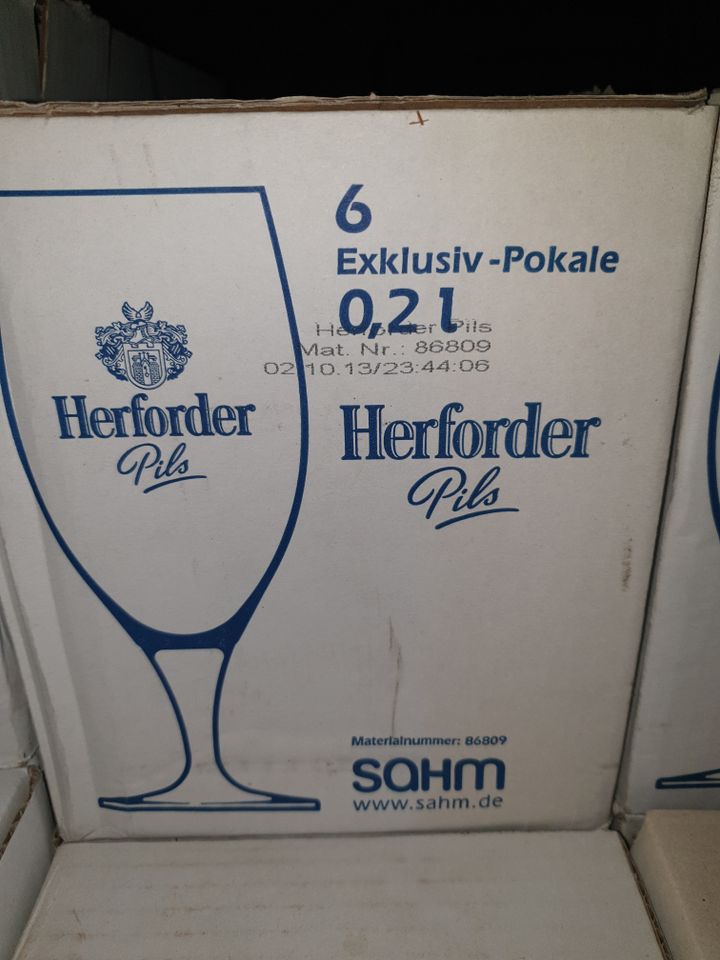 6x Herforder Pils Bier Glas 0,2l Pokal Vienna Sahm Tulpe Gläser in Damme