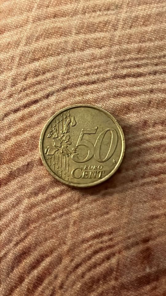50 Cent Münze Italien 2002 Fehlprägung in Marienheide