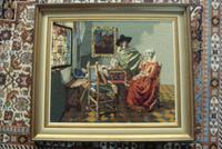 Bild Gobelin Stickbild handgefertigt "Das Glas Wein" von Vermeer Hessen - Seligenstadt Vorschau