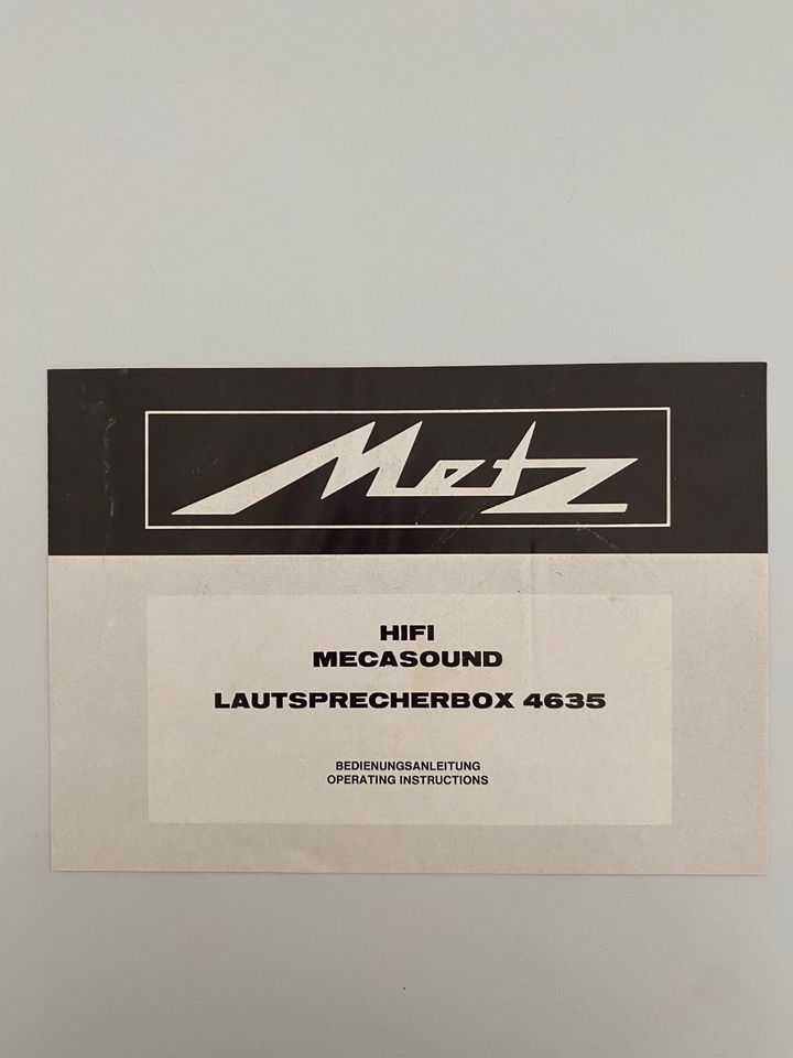 2 Lautsprecherboxen Metz 4635, 70Watt - Klassiker in Siegburg