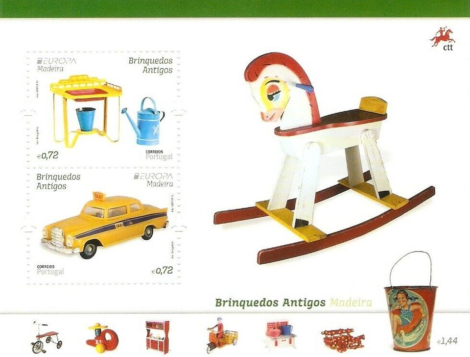 3 Blöcke ** Portugal Azoren Madeira Europa 2015 Kinderspielzeuge in Kamen