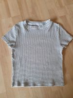 134 140 H&M Shirt Top Rippshirt gestreift weiß schwarz next girl Schleswig-Holstein - Norderstedt Vorschau
