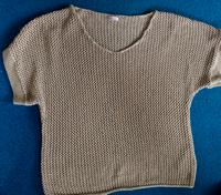 Beige goldener Lochpulli / Pullunder mit Lurex von ESQUALO Gr.L Nordrhein-Westfalen - Wenden Vorschau