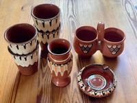 Steinzeug Ton Becher Vase Schale Bulgarien Pfauenauge Vintage DDR Thüringen - Walschleben Vorschau