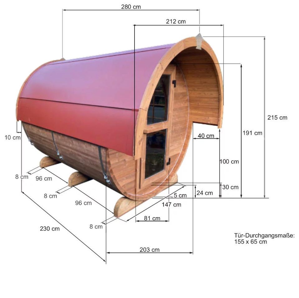 FassSauna Bausatz mit Runddach in Syke