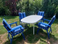Gartenmöbel Set Tisch und 4 Stühle aus Holz und Auflagen Bayern - Babensham Vorschau
