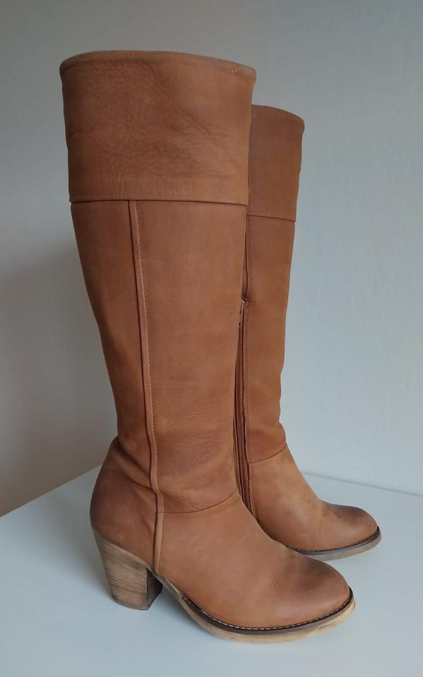 Stiefel Langschaft echtleder Nubukleder Vintage Cognac gr. 37 in Kaltenkirchen