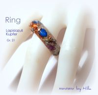 Ring handgearbeitet mit Lapislazuli 21mm - ORIGINAL by Hilla Hessen - Groß-Gerau Vorschau