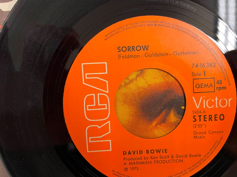 David Bowie Single 7" Sorrow Vinyl Schallplatte in Wuppertal