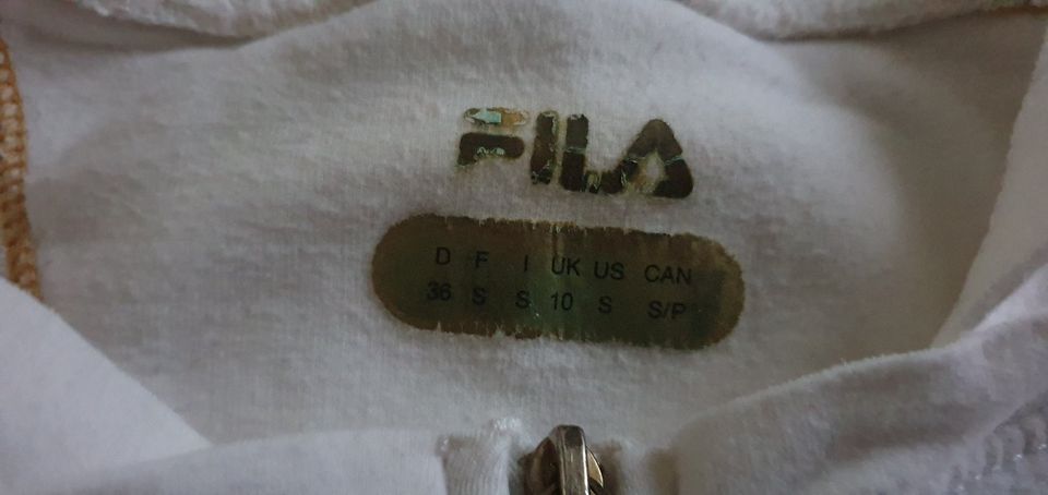 Fila Sportjacke Langarm weiß-gold Gr. 34/36 S in Lügde