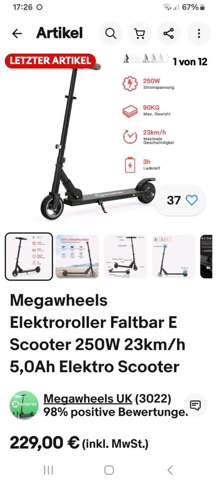 E Scooter  Megawheels in Hamm