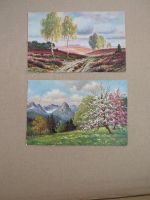 Vintage Postkarten W. Hoy Die Heide blüht und Frühling im Gebirge Bayern - Rötz Vorschau
