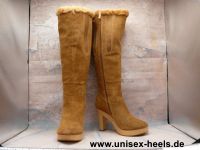 4410 unisex-heels; neue high heels gr. 47; echtholz, wildleder! Hessen - Limeshain Vorschau