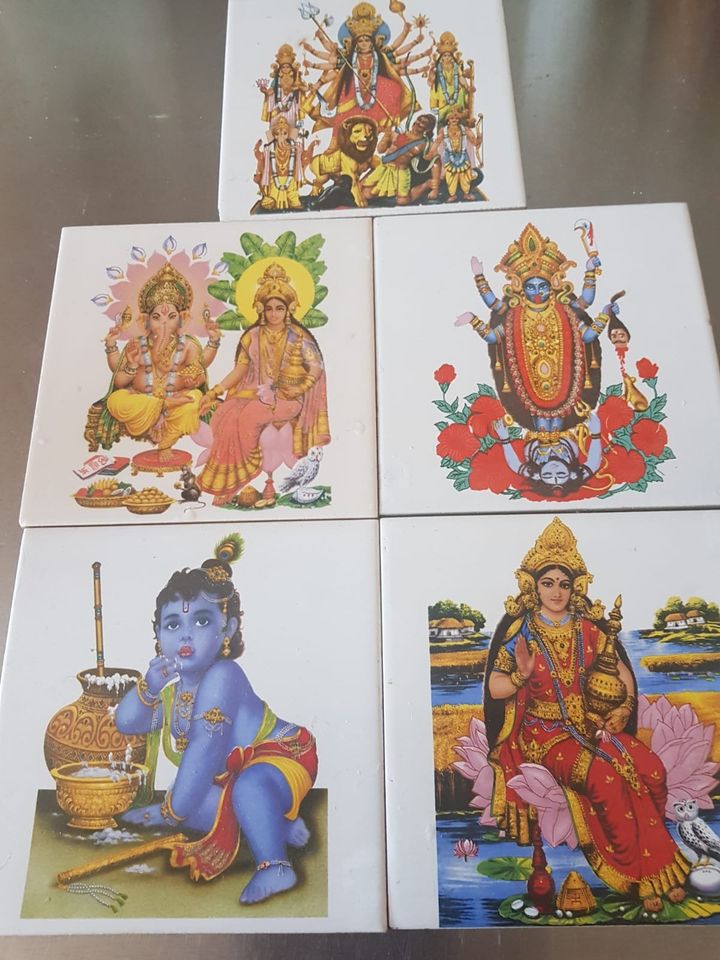 Indien 5 Kachel Fliese Ganesh Krishna Shakti Sarasvathi Durga in Aachen