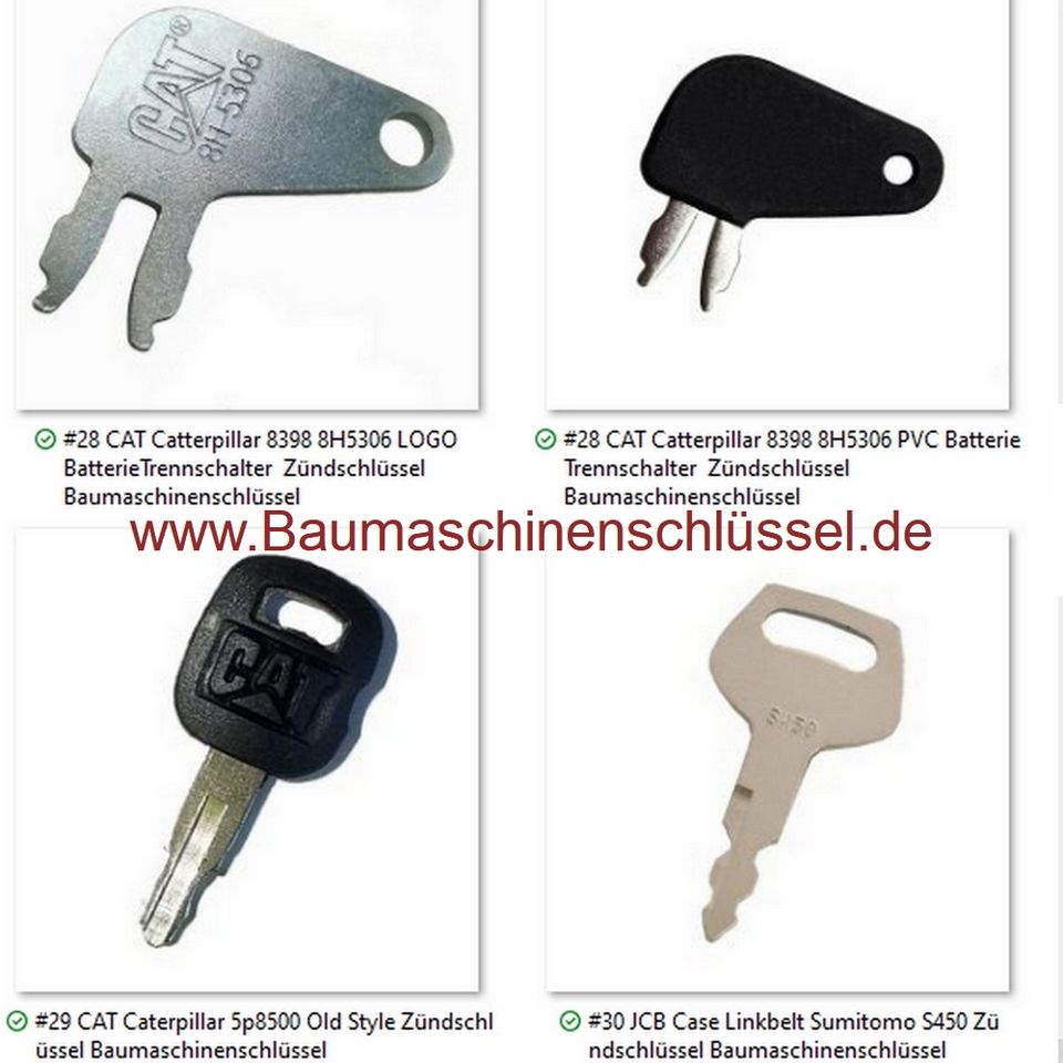 ✅ Schlüssel für Baumaschinen ✅ Bosch E30 K11 Jungheinrich STILL Linde Clark Ford CASE John Deere Agco Merlo Massey Ferguson CAT Stapler Baumaschinenschlüssel Bagger Radlader Minibagger Landmaschinen in Halberstadt