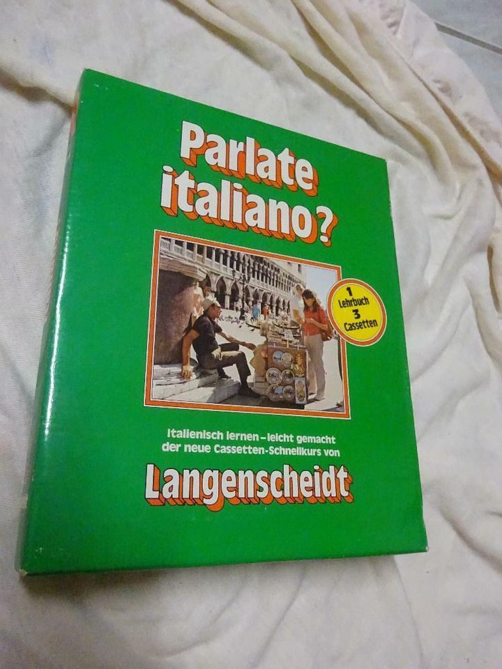 Parlate Italiano, drei Kassetten mit Übungsbuch von Langenscheid, in Waldbüttelbrunn