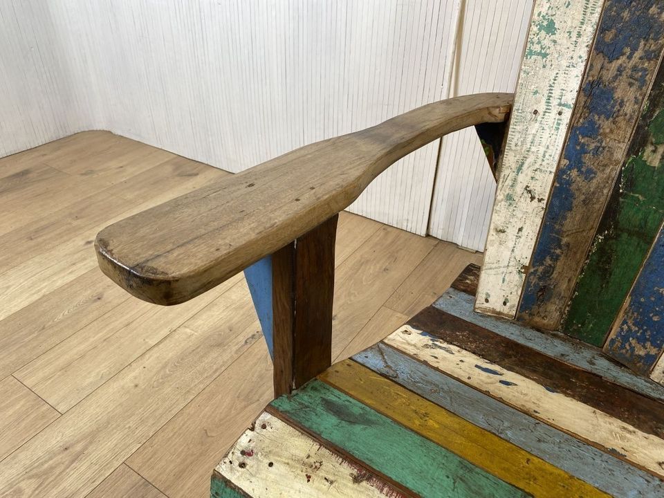 Boatwood by WMK # Einzigartiger Schaukelsessel aus altem Bootsholz, ein handgefertigtes Unikat aus massivem Teakholz # Sessel Schaukelstuhl Lesesessel Relaxsessel Holzsessel Rocking Chair Balkonmöbel in Berlin