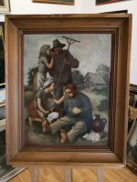 Öl Gemälde Bauern Familie, Dicken Holzrahmen ca. 60x75x12 cm Niedersachsen - Wallenhorst Vorschau