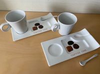 Kaffeeset für 2 Paare Coffee Time 2 x Tablett Tasse Löffel Set Sachsen - Großhartmannsdorf Vorschau