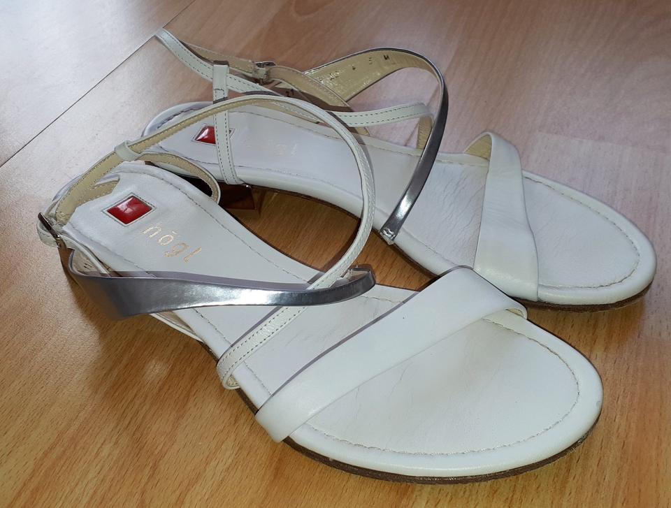 Högl Echtleder Sandalen Leder Schuhe weiß silber Gr. 37 in Wilhelmshaven