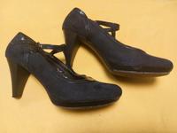Ausgehschuhe Pumps, Nachtblau Samt und Leder, 8cm Absatz Bayern - Mömbris Vorschau