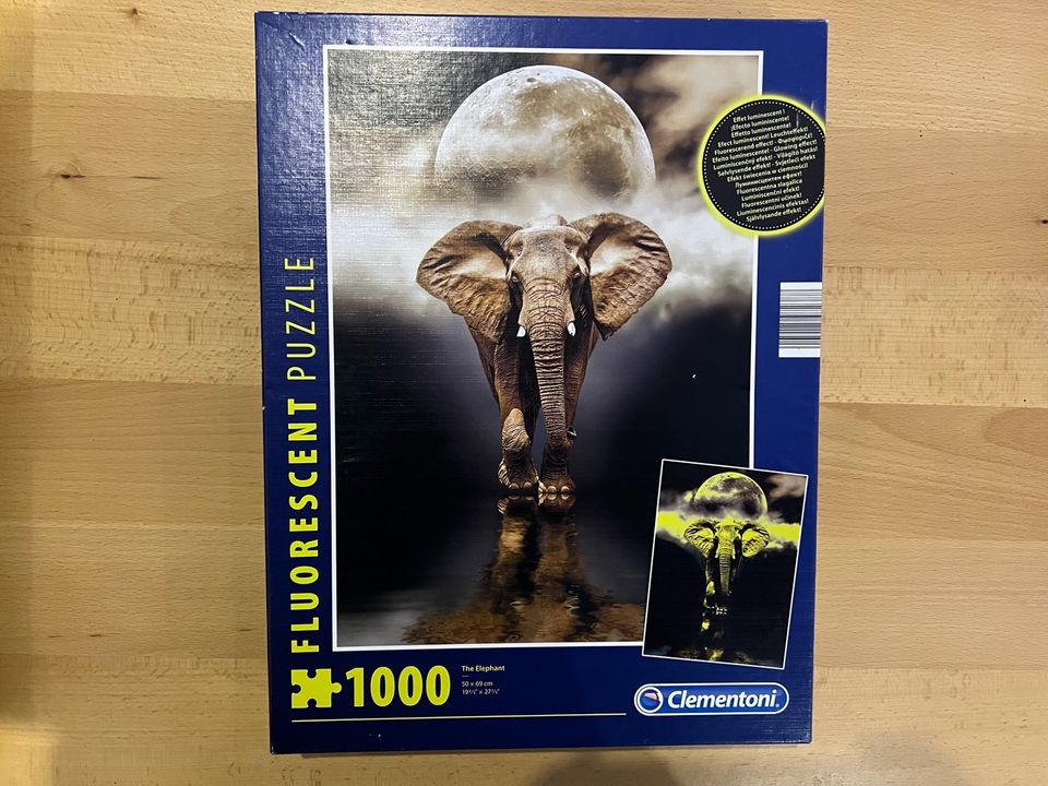 Leuchtendes Puzzle Fluorescent Elefant Clementoni 1000 Teile in Bielefeld