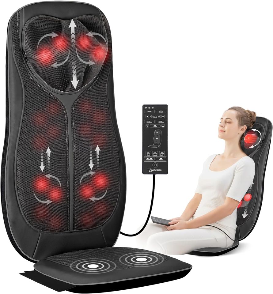 Shiatsu Massagesitzauflage Rollen Knet Wärme Vibration Massage in Wildeck