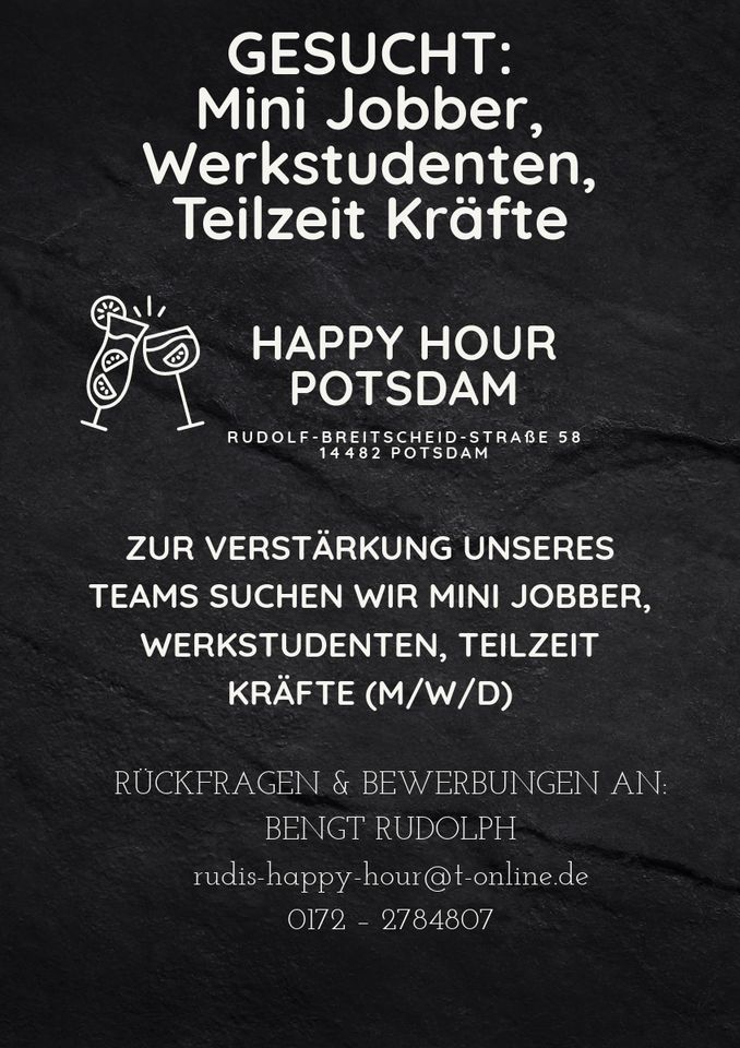 Mini Job - Studenten/Aushilfen für Cocktail- & Sportsbar gesucht in Potsdam