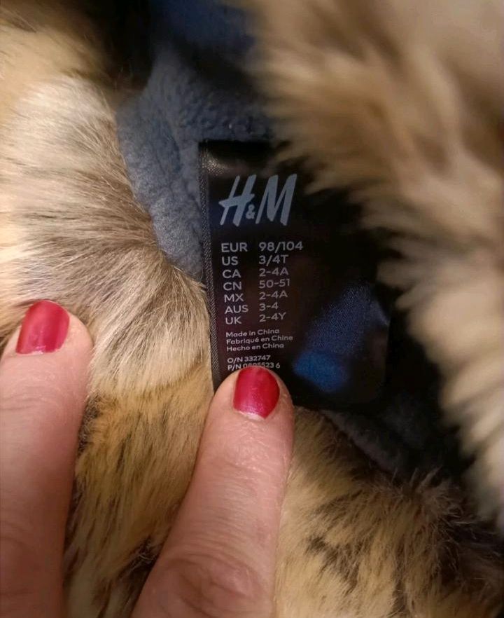 Kinder Mütze Wintermütze mit Kunstfell von H&M Größe 98/104 in Haste