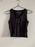 Schwarzes Crop Top mit Ausschnitt zum schnüren Niedersachsen - Hermannsburg Vorschau