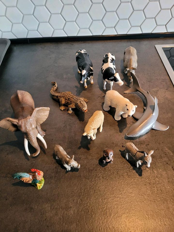 Schleich Kuh Eisbär Elefant Schaf Nashorn Krokodil Esel 2-5€ in Illingen