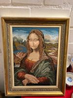Mona Lisa Bild gerahmt bestickt, goldener Bilderrahmen Nordrhein-Westfalen - Krefeld Vorschau