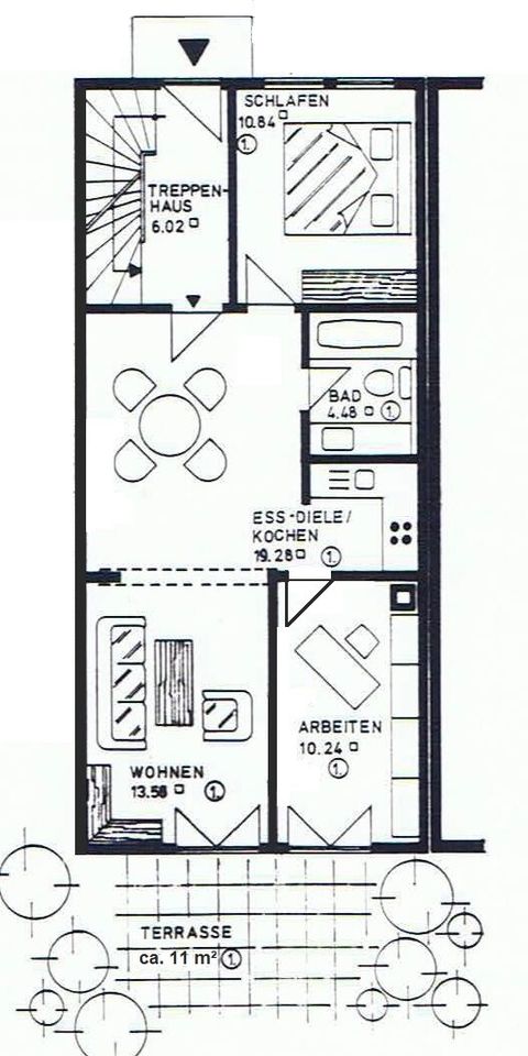 vermietete 3-Raum-Wohnung mit Terrasse in einem 3-Familienhaus in Freital