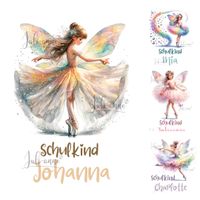 Bügelbild Schulkind Personalisiert mit Name Ballerina Fee Brandenburg - Biesenthal Vorschau