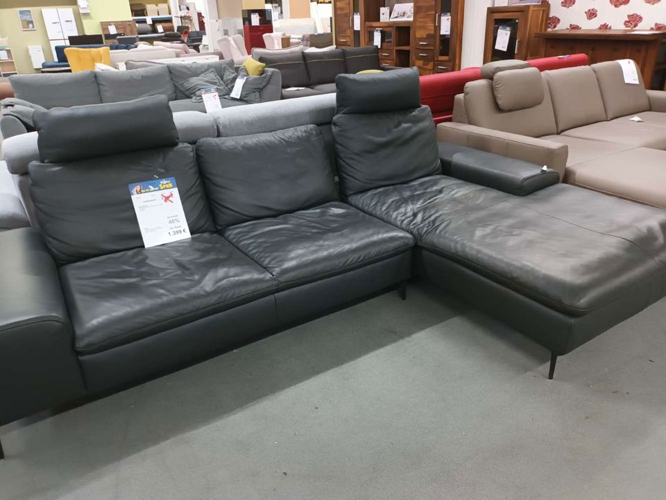 (E) Sofa, Couch, Elementgruppe Leder schwarz statt 2589€ in Eisleben