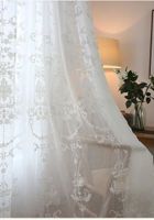 2 Vorhänge Gardinen bestickt weiß Shabby 150/250 cm Niedersachsen - Braunschweig Vorschau